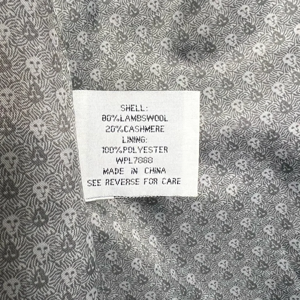 Anne Klein lambswool & cashmere long coat. Size 8. Gray with satin soft lining. - Picture 7 of 8
